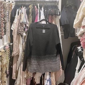 Super Soft XL Eileen Fisher Yak and Merino Ombré Stripe Bateau Neck Sweater NWT